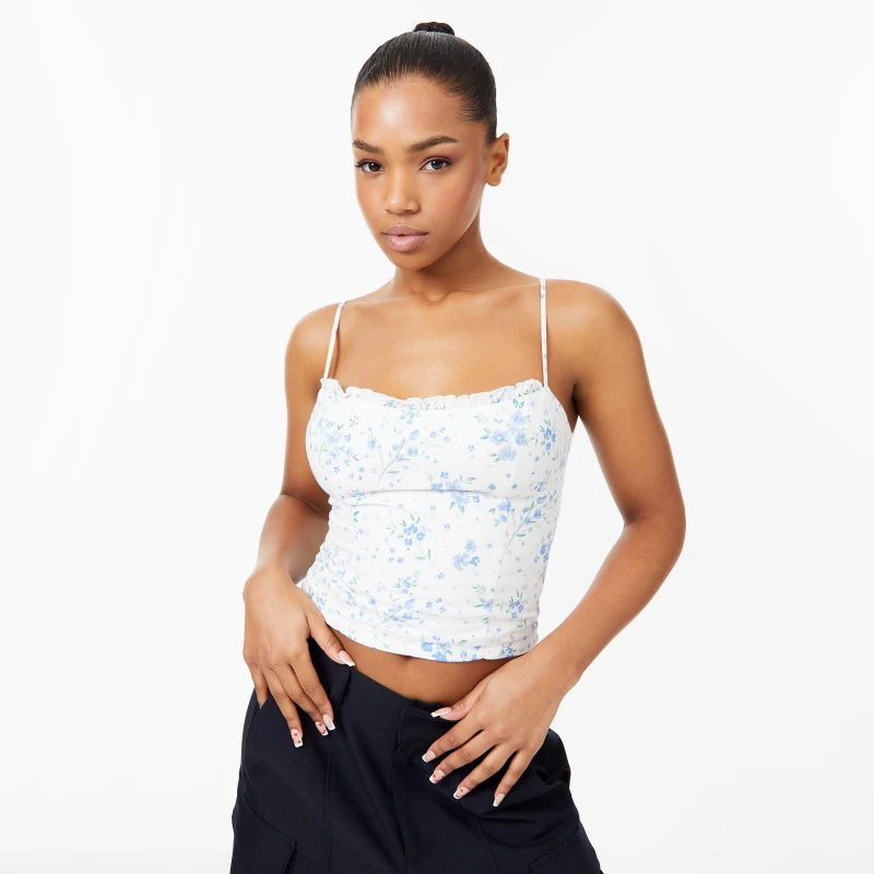 Image of Jack Wills Frill Cami Top - White White 6