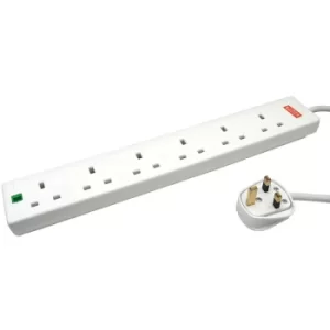 Image of 6 Way Surge Protection Mains Extension Lead 2M