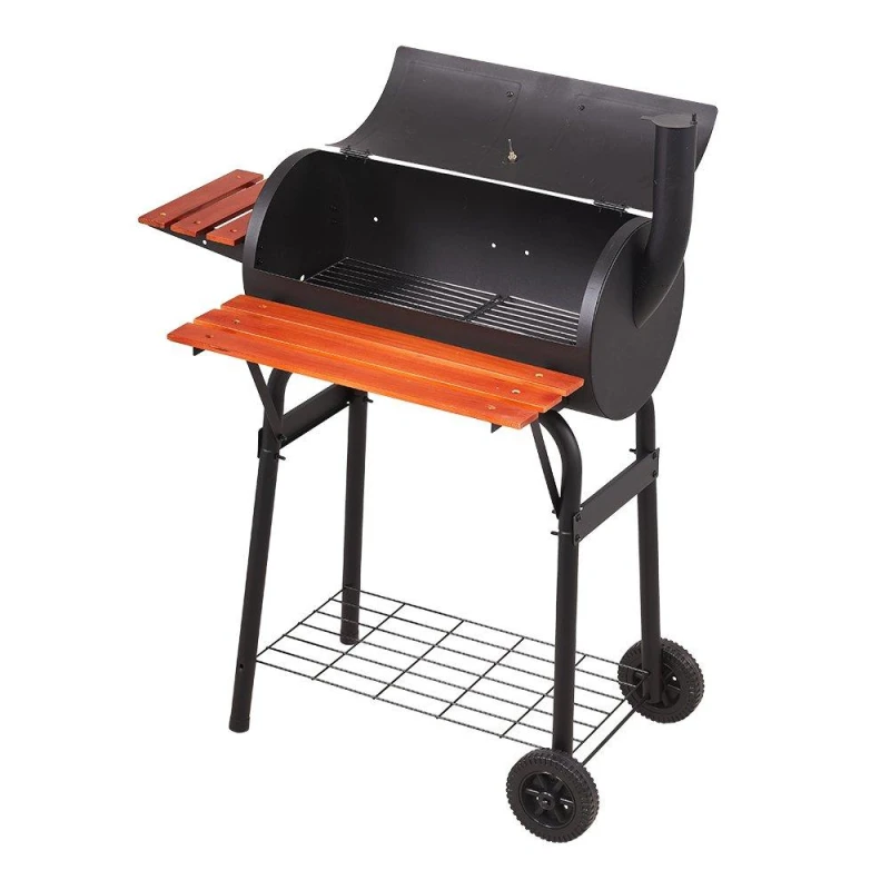 Image of Breeins Portable Barrel Charcoal BBQ Grill Black And Red unisex One size
