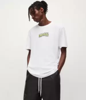 Image of AllSaints Mens Momentum Crew T-Shirt, Optic White, Size: M