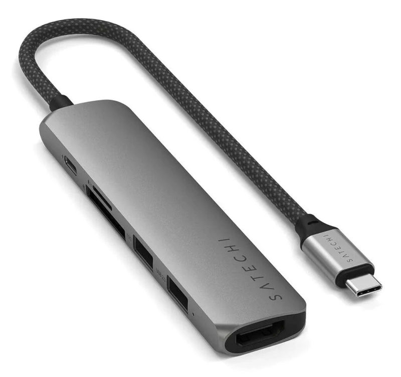 Image of Satechi Satechi ST-P6SM interface hub USB Type-C 10000 Mbps Grey ST-P6SM
