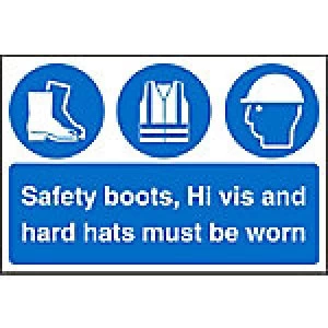 Image of Mandatory Sign Safety Boots Plastic 40 x 60 cm