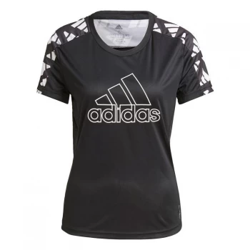 Image of adidas Own The Run Celebration T-Shirt Womens - Black