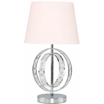 Image of Rothwell Acrylic Jewel Double Hoop Table Lamp - Pink - No Bulb
