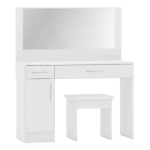 Image of Seconique Nevada Vanity/Dressing Table Set - White Gloss