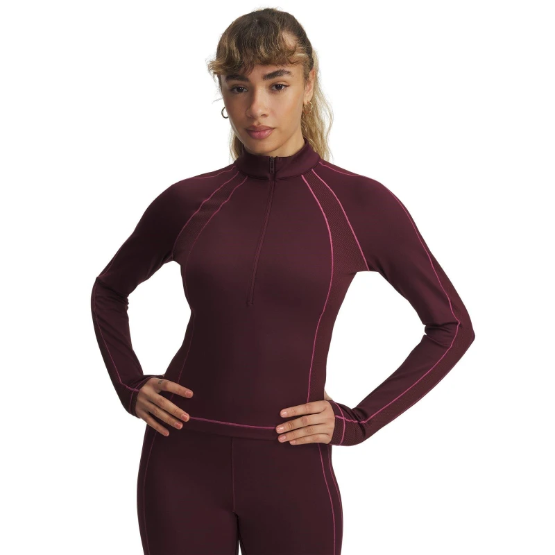Image of Under Armour Womens CG Textured Performance Tracksuit Top Dark Maroon female 8 (XS)