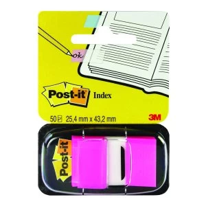 Image of Post it Bright Pink Index Tabs 25mm Pack of 12x50 680 21
