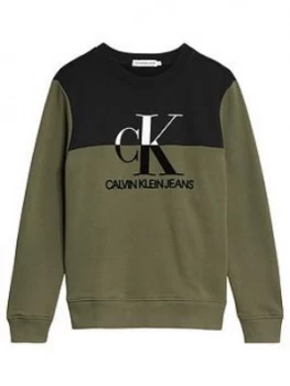 Image of Calvin Klein Jeans Monogram Colourblock Sweat