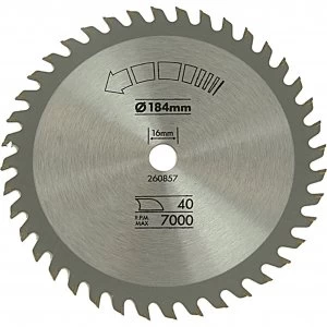 Image of Black and Decker Piranha TCT Fine Cross Cutting Circular Saw Blade 184mm 40T 16mm