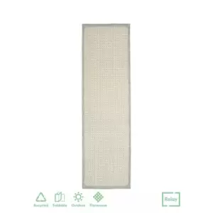 Image of Relay Recycled Indoor/Outdoor Rug - Grey Border - 60x230cm