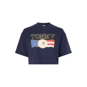 Image of Tommy Jeans Cropped Luxe T-Shirt - Blue