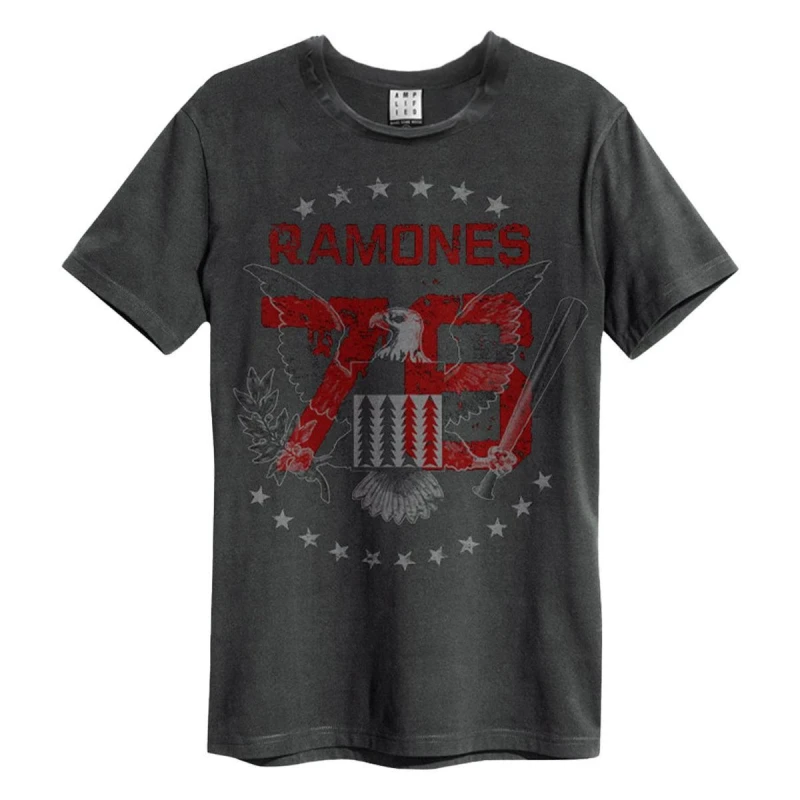 Image of Amplified Amplified Men 1976 Ramones T-Shirt in Charcoal Size: Small Charcoal S Male 5063470364923