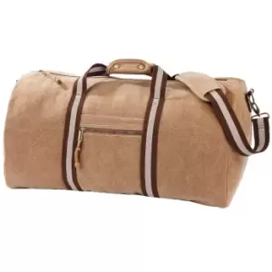 Image of Quadra Vintage Canvas Holdall Duffle Bag - 45 Litres (Pack of 2) (One Size) (Sahara)