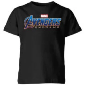 Image of Avengers Endgame Logo Kids T-Shirt - Black - 5-6 Years