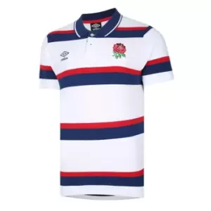 Image of Umbro England Rugby Pique Polo Shirt Mens - White