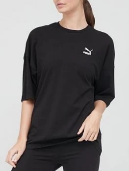 Image of Puma Classics Loose T-Shirt - Black, Size S, Women