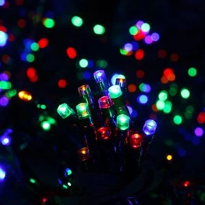 Image of Kingfisher 200 Solar-Powered Multi-Coloured LED String Lights - 21.7m