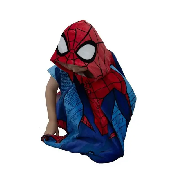 Image of Spiderman Disney Marvel Spiderman Hooded Towel Poncho Unclassified One Size Blue 30466118001