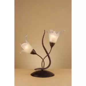Image of Table Lamp Florida 2 Bulbs E14, brown / Black oxidized