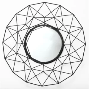 Image of Geometric Mirror in Black 64cm