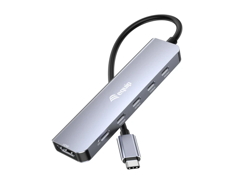 Image of Equip USB-C 6 in 1 Multifunctional Adapter. HDMI 4K/60Hz. USB-C Gen2 x