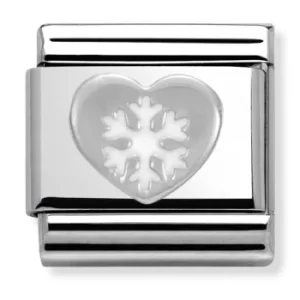 Image of Nomination CLASSIC Silvershine Christmas Heart and Snowflake Charm...