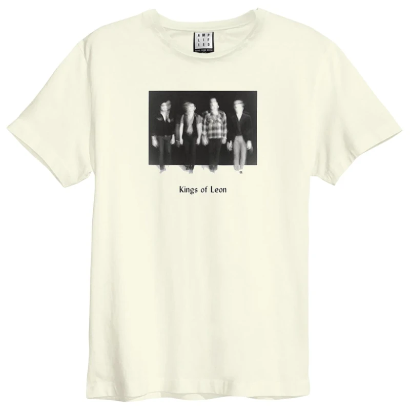 Image of Amplified Amplified Men Blurred Photo Kings Of Leon T-Shirt in White Size: X-Small White XS Male 5063417630463