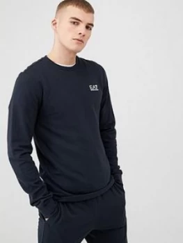 Image of Emporio Armani EA7 Core ID Logo Sweatshirt Navy Size S Men