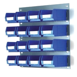 Image of Louvred Panel W457xH438mm and 16 x Container Bins W165xD100xH75mm