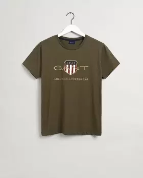 Image of GANT Men Archive Shield T-Shirt (S) Green