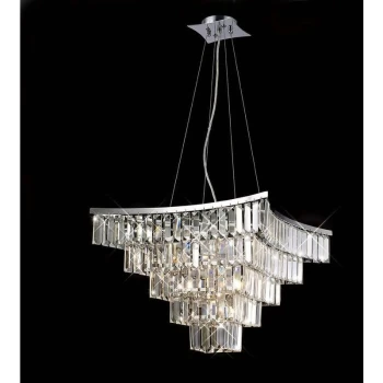 Image of Gianni pendant 9 bulbs polished chrome / crystal