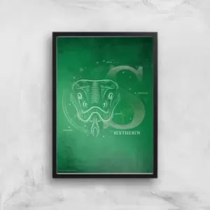 Image of Harry Potter Slytherin Giclee Art Print - A3 - Black Frame