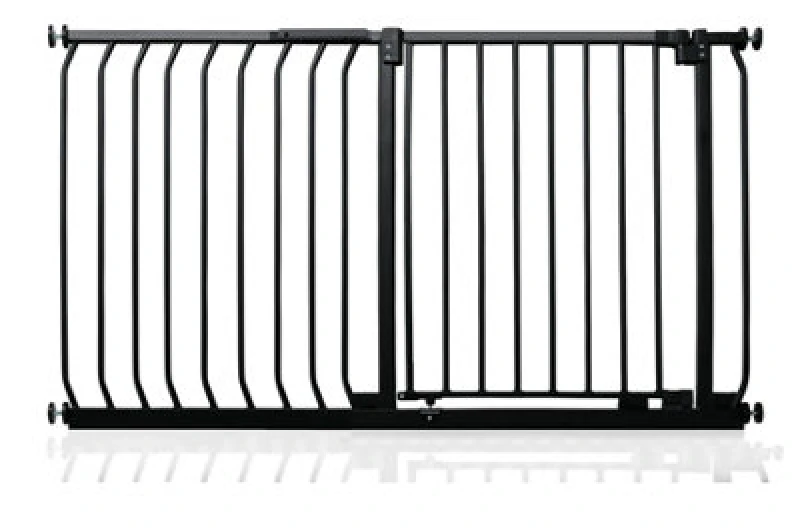 Image of Safetots Elite Pressure Safety Gate, 116Cm - 125Cm, Matt Black, Pressure Fit Stair Gate