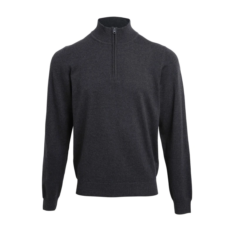 Image of Premier Premier Men Zip Neck Sweatshirt in Charcoal Size: X-Small Charcoal XS Male 5063425960200