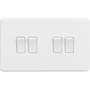 Image of MLA Knightsbridge 10AX 4 Gang 2-Way Switch Matt White - SF4100MW