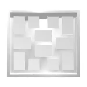 Image of Premier Housewares Multi Photo White Frame, 12 Photo - 9 x 9", 14 x 9"