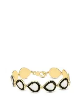 Image of Jon Richard Jon Richard Recycled Gold Plated Enamel And Mother Of Pearl Bracelet
