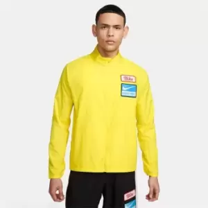 Image of Nike Dri-FIT Miler Mens Running Jacket - Yellow