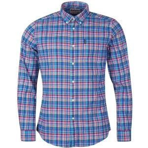 Image of Barbour Mens Highland Check 38 Tailored Shirt Blue Medium