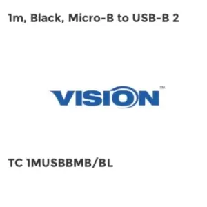 Image of 1m, Black, Micro-B to USB-B 2
