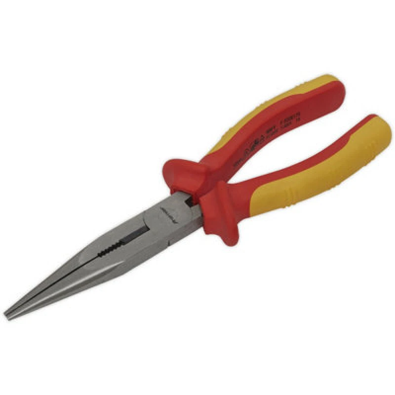 Image of Loops 200mm Long Nose Pliers - Serrated Jaws - Hardened Cutting Edges - VDE Approved Multi
