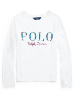 Image of Ralph Lauren Girls Long Sleeve Polo T-Shirt - White