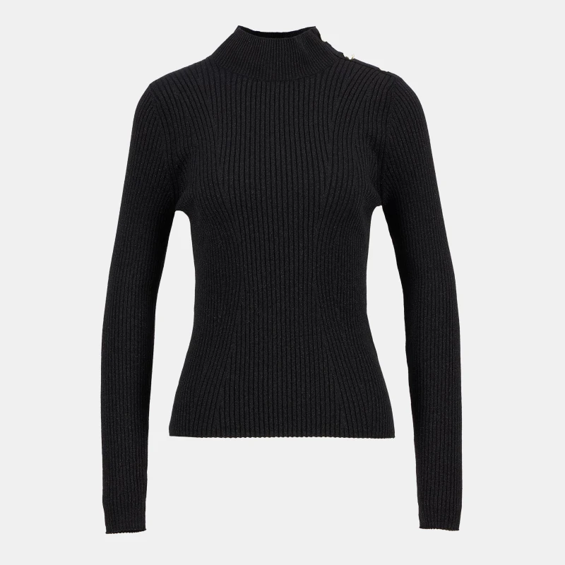 Image of Barbour International Stella Ribbed Jumper Black female 12 (M)