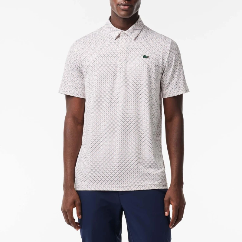 Image of Lacoste Regular Fit UV Protect Golf Polo Shirt - Cream Cream XS