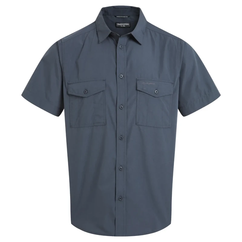Image of Craghoppers Craghoppers Men Kiwi Short Sleeved Insect-Barrier Shirt in Pale Blue Size: Medium Pale Blue M Male 5063260132213