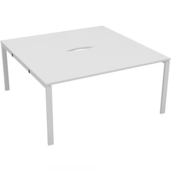 Image of 2 Person Double Bench Desk 1400X800MM Each - White/White