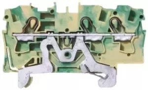 Image of Wago Green/Yellow 2004 Earth Terminal Block, 20 10 AWG, 4mm, 800 V