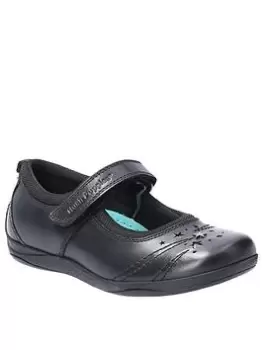 Image of Hush Puppies Amber Mary Jane Back To School Shoe - Black, Size 2 Older
