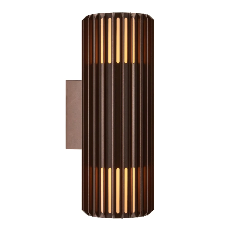 Image of Nordlux Aludra Outdoor Aluminium Wall Light Coastal/marine Safe Brown,mains