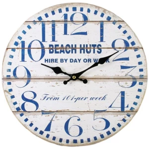 Image of Shabby Chic Beach Huts Wall Clock